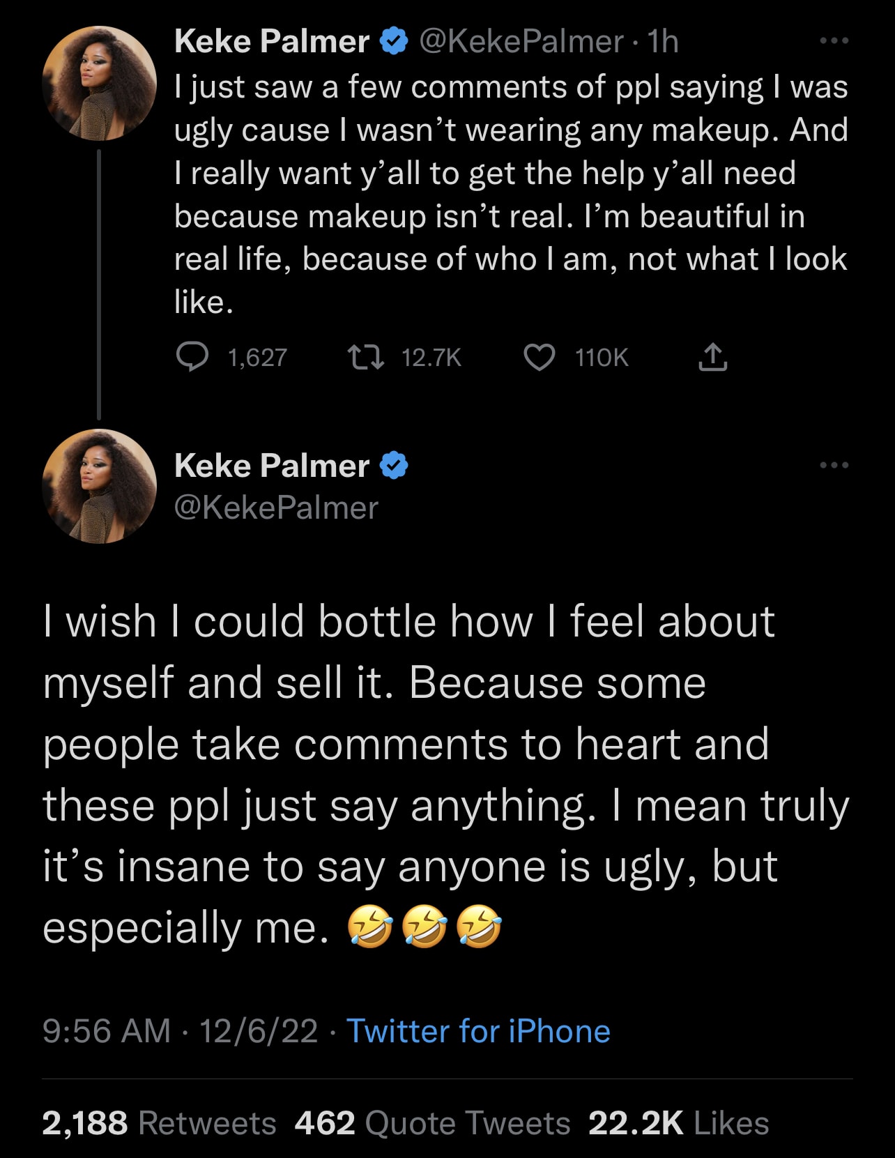 Keke Palmer goes completely makeup-free and it's such a mood