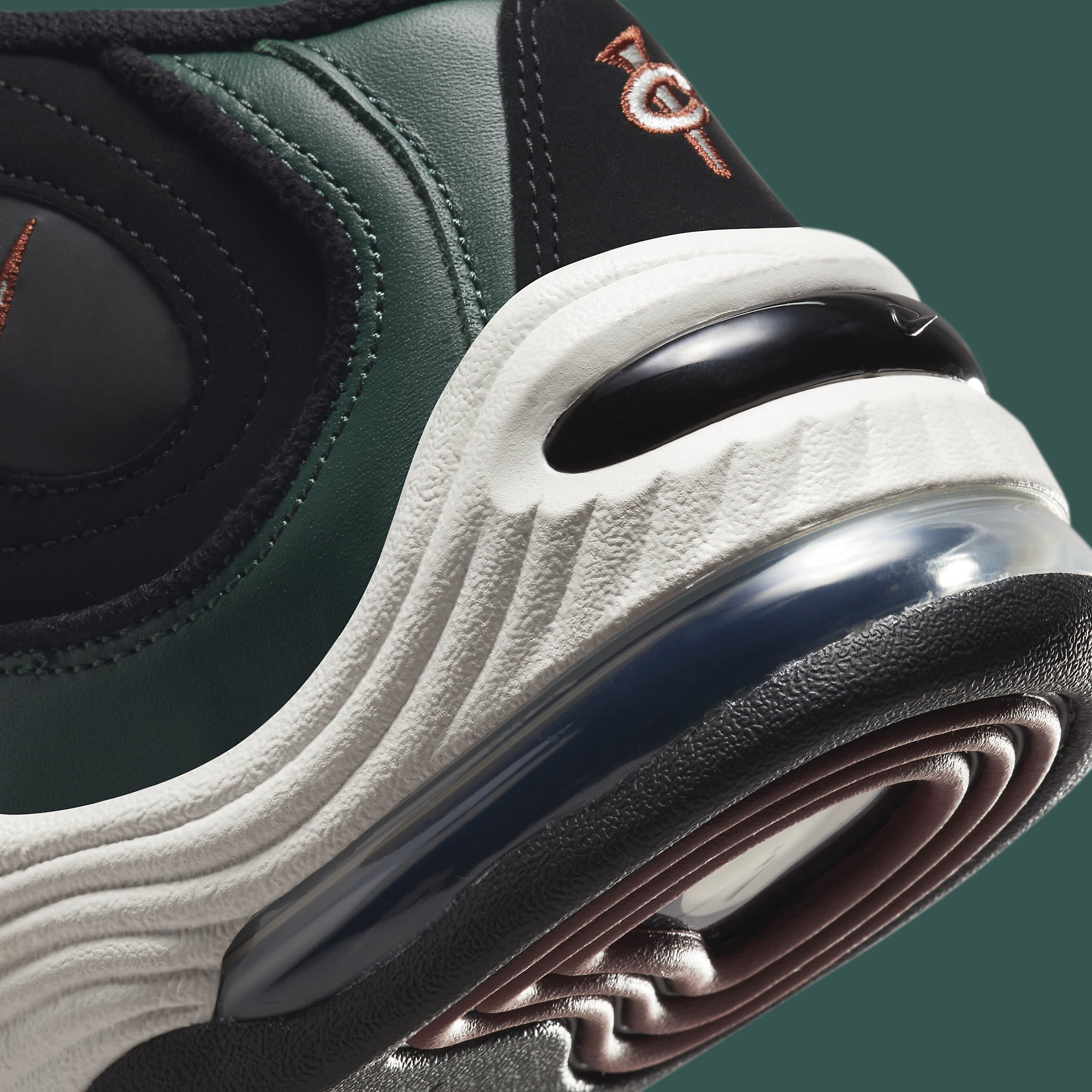 Nike Air Penny 2 Faded Spruce Release Date DV3465-001 Heel Detail