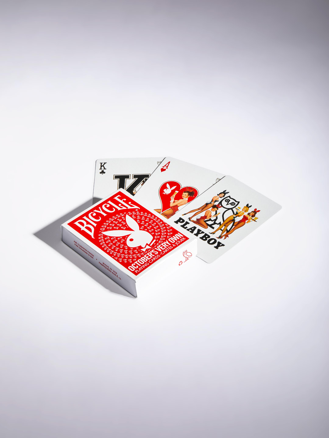 Playing cards from the Playboy x OVO capsule.