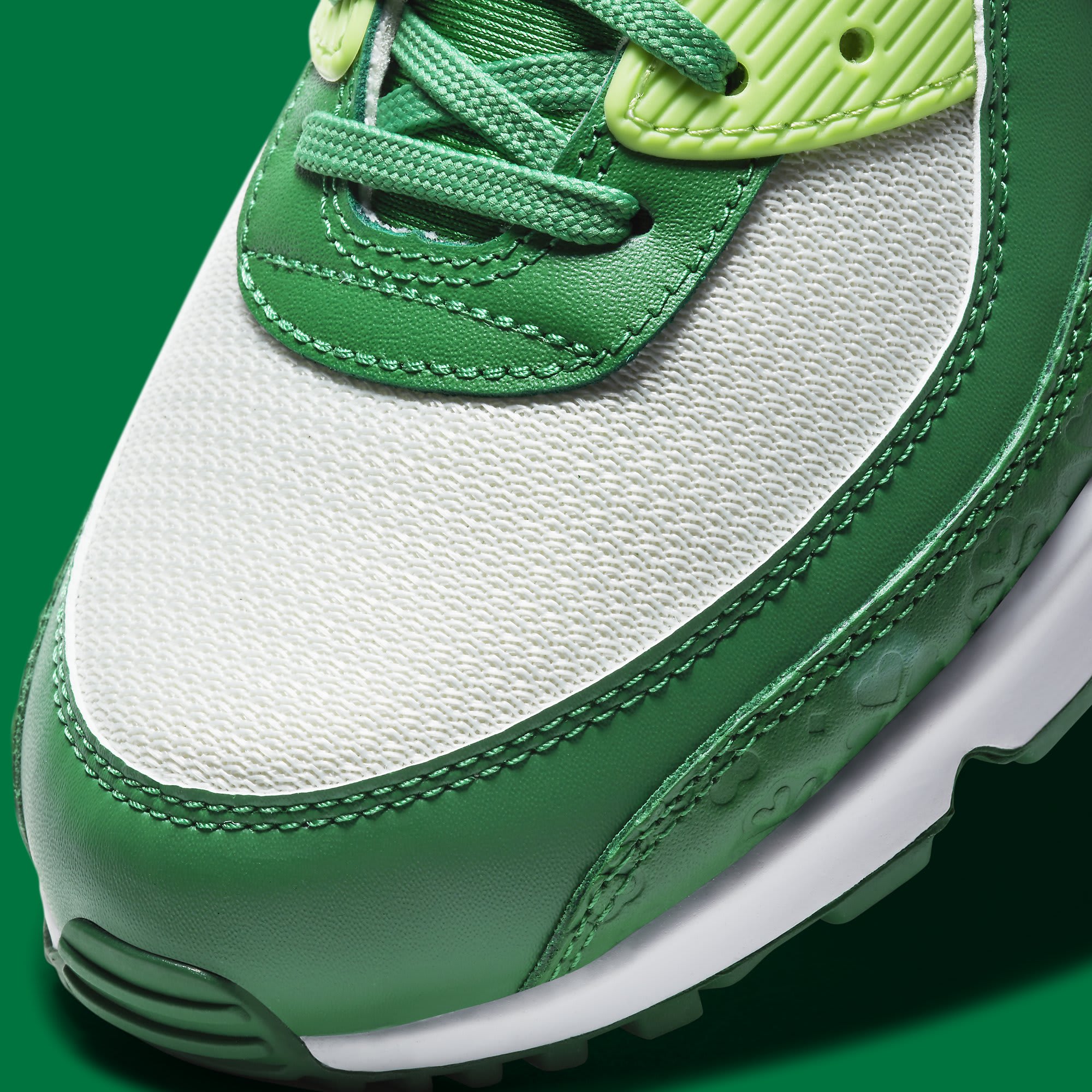 Nike Air Max 90 St. Patrick&#x27;s Day Release Date DD8555-300 Toe Detail