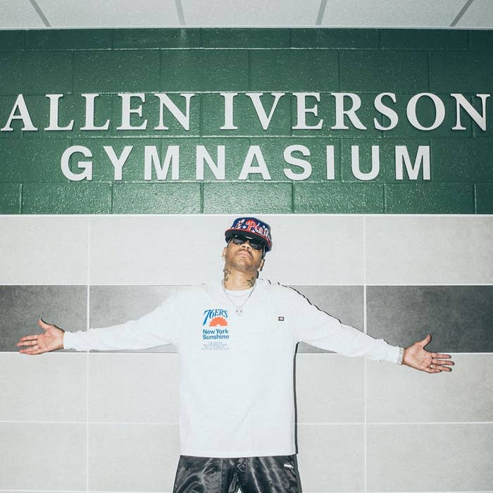 76ers x NEEDLES Tracksuit Modeled By Allen Iverson