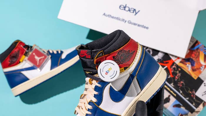 Sneakers featuring eBay&#x27;s Authenticity Guarantee tag