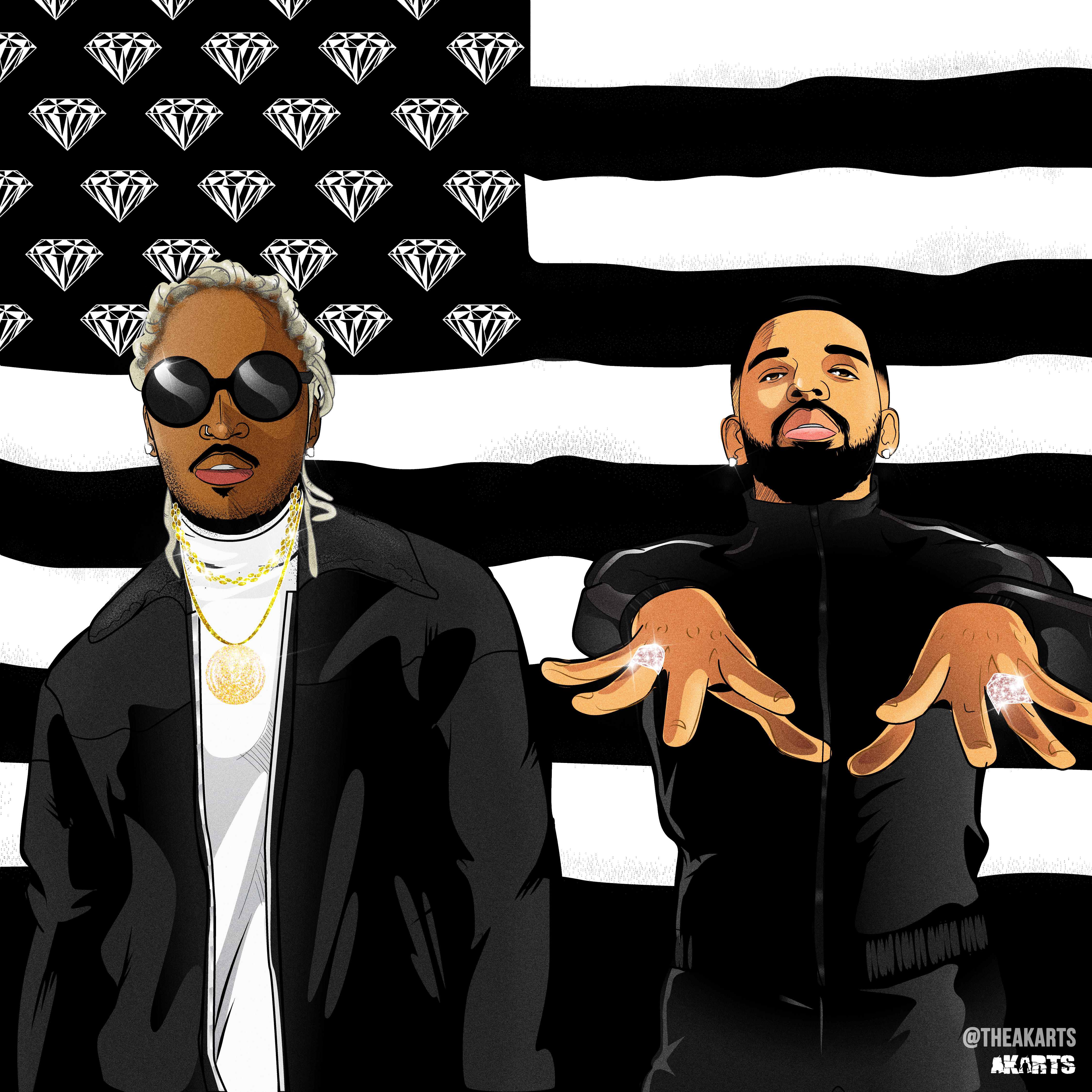 Illustration of Drake and Future