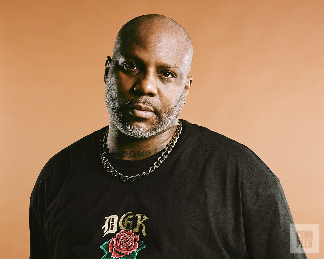 DMX poses for Complex interview photoshoot