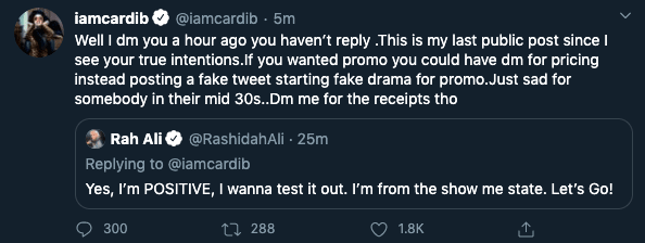 Cardi tweet