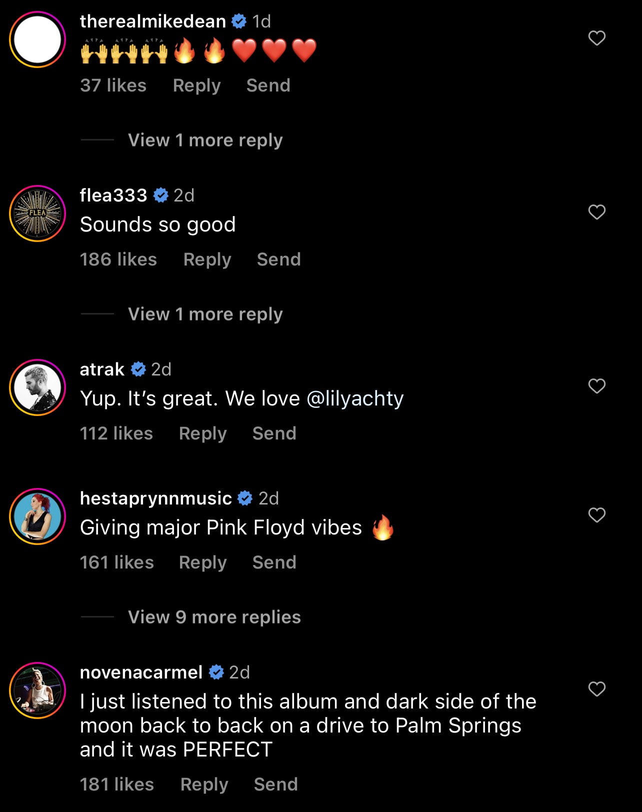 Questlove instagram comments are pictured