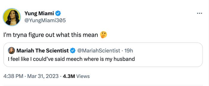 Yung Miami and Mariah the Scientist's Twitter