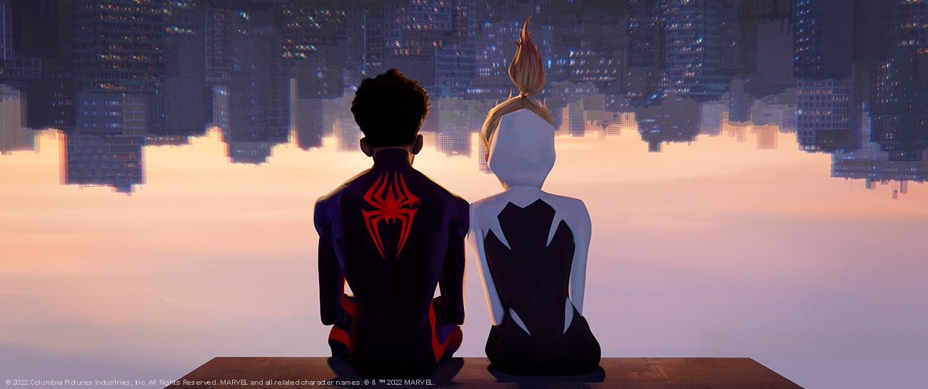 Spider Verse still from new film is pictured