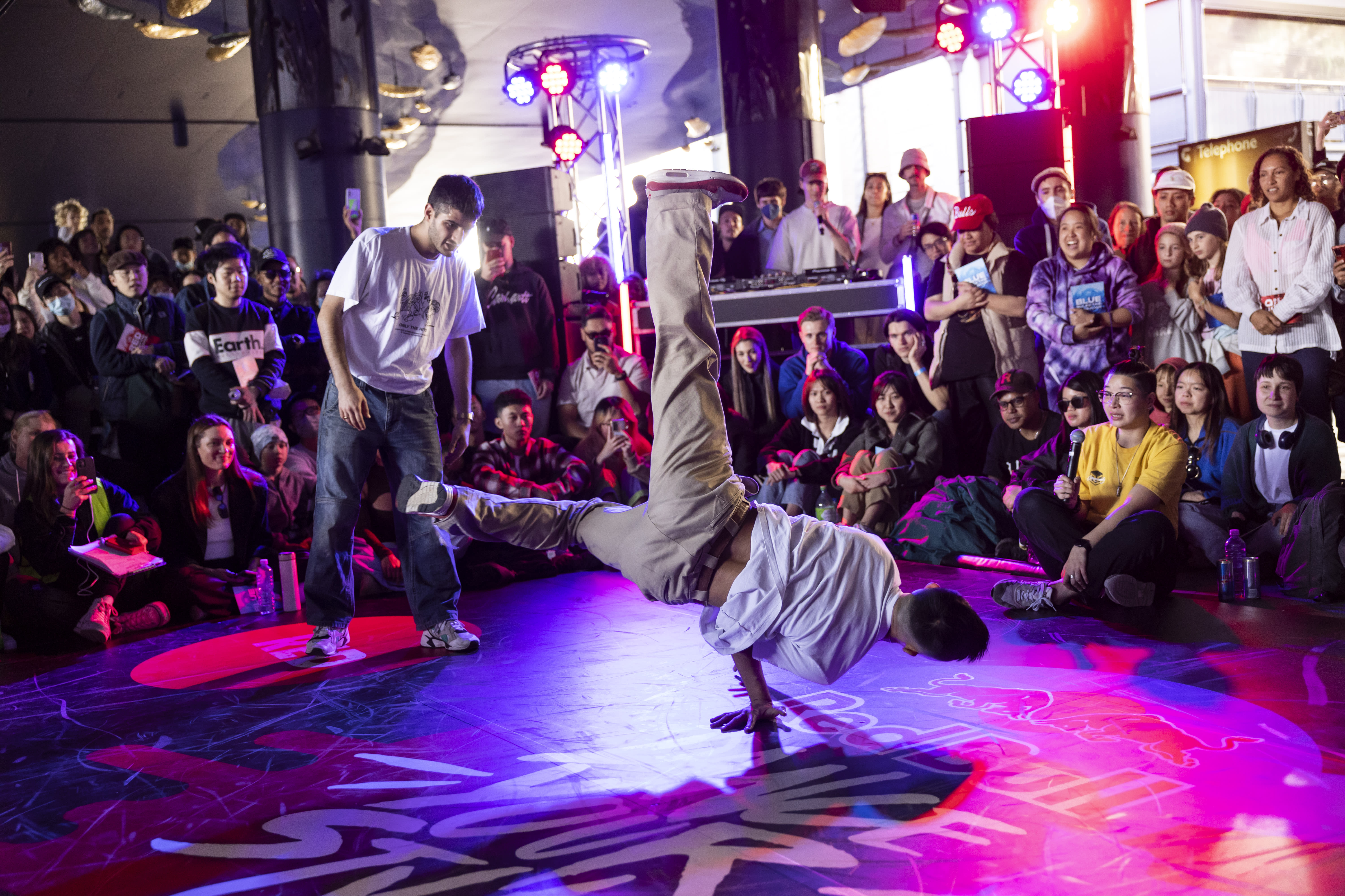 Koh Yamada, the winner of Red Bull&#x27;s Dance Your Style National Final, dancing in front of a crowd