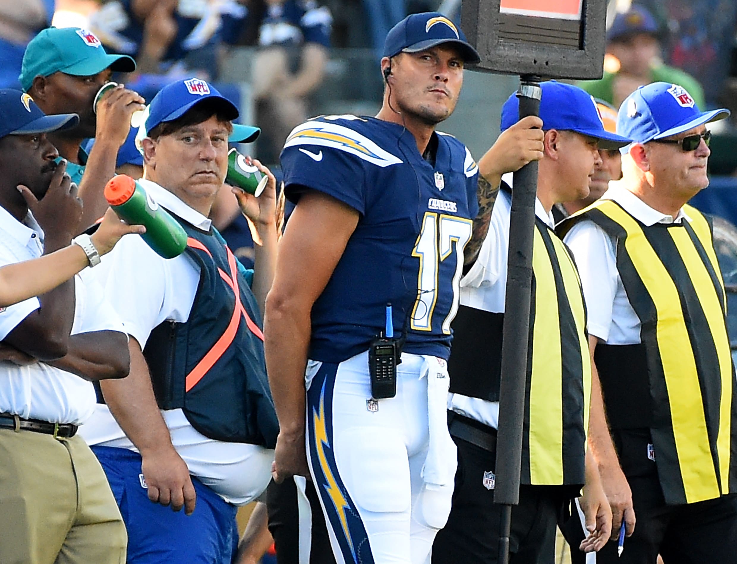 Philip Rivers Los Angeles Chargers 2017 Sidelines