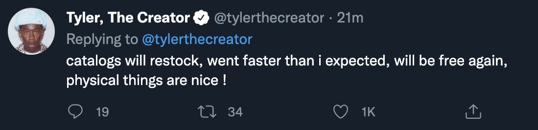 screenshot of tyler the creator tweet 6