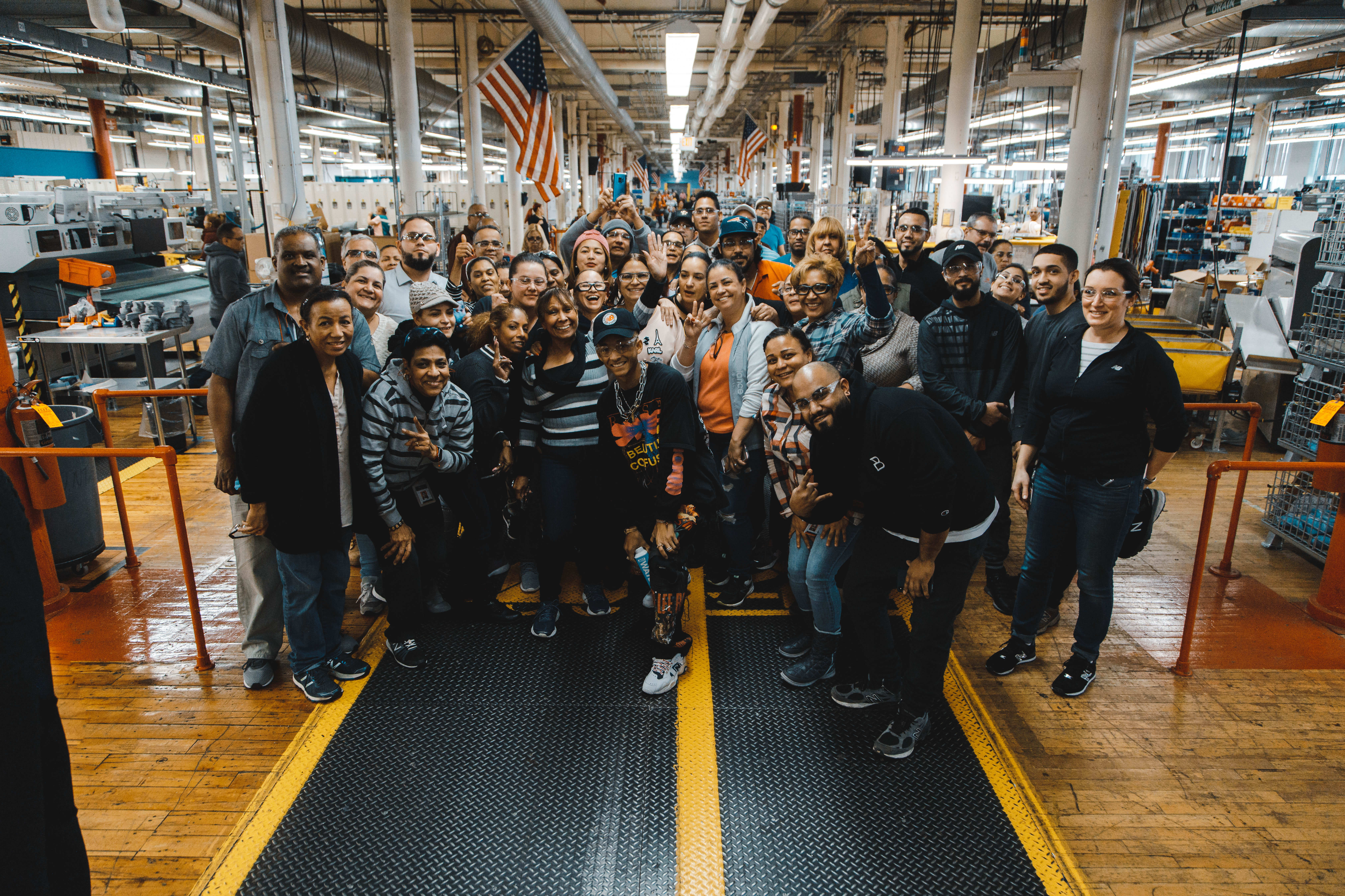 Jaden Smith at a New Balance factory