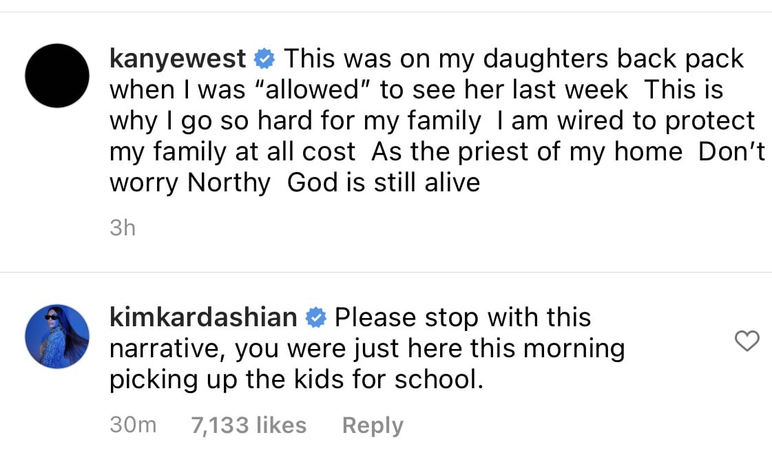 Kim Kardashian Kanye West Instagram remarks
