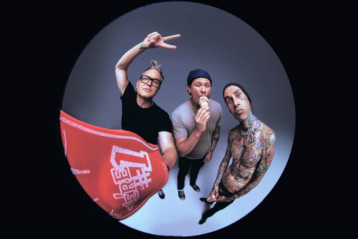 blink 182 is pictured as a group