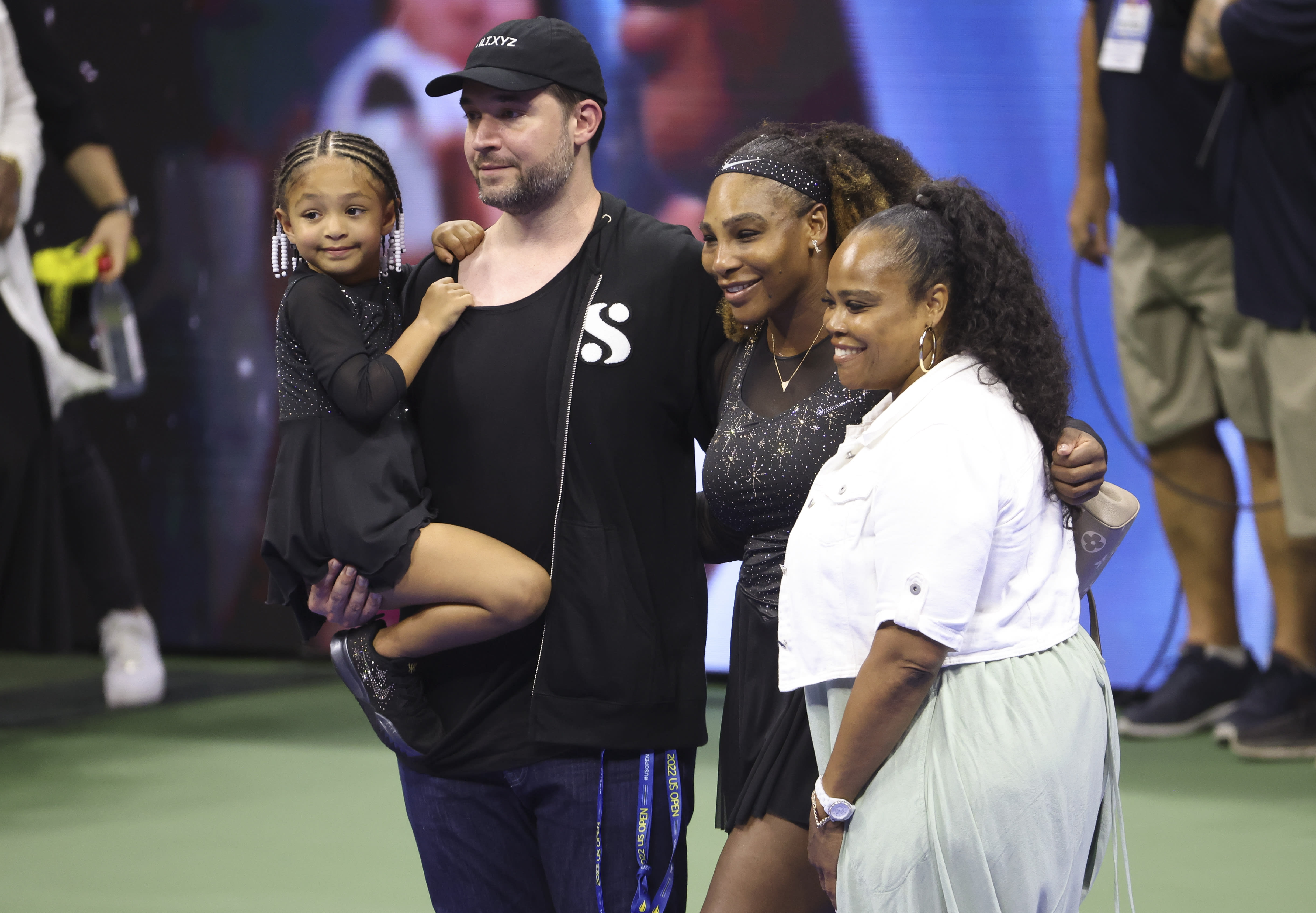Serena Williams and her family at the 2022 US Open
