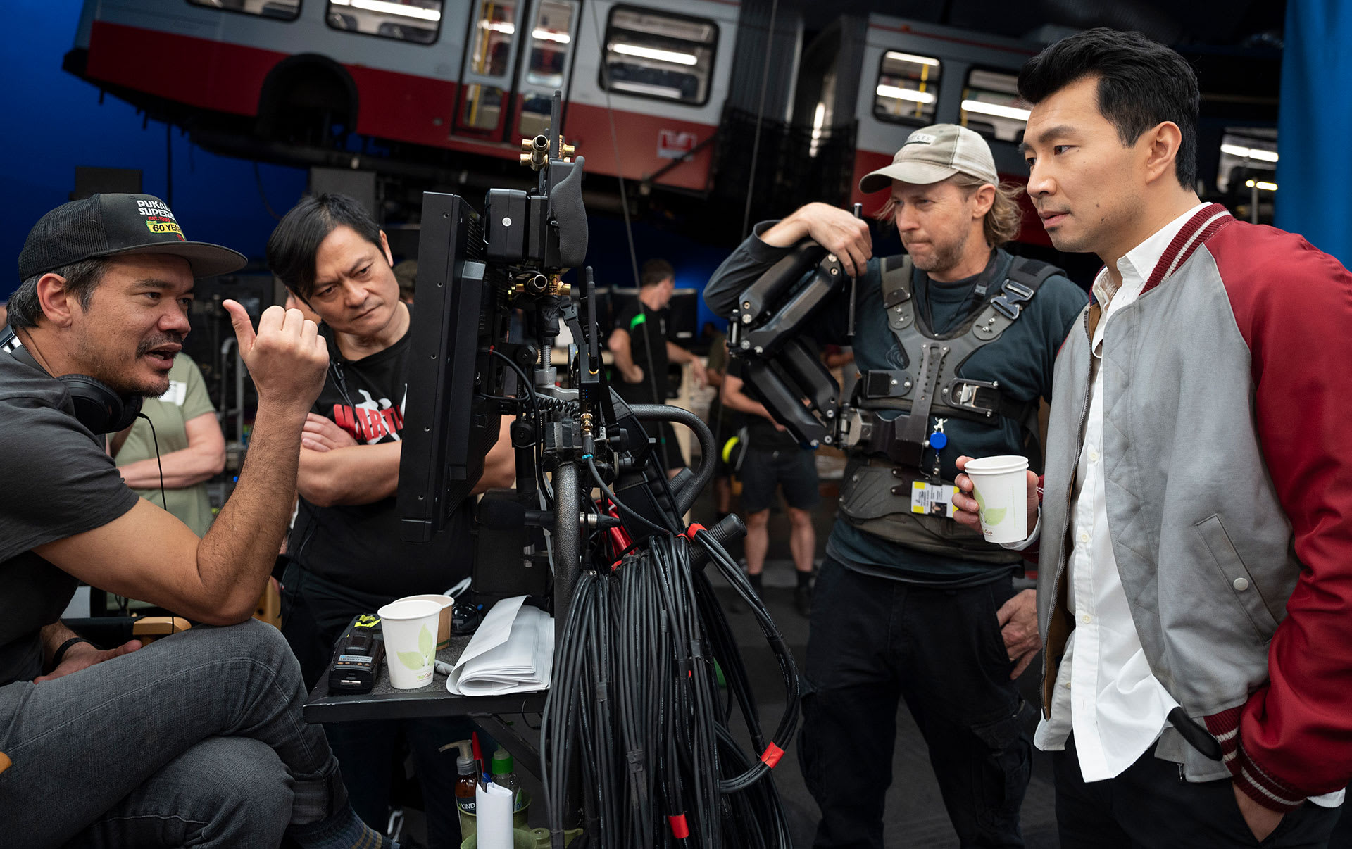 Simu Liu behind the scenes of Shang Chi