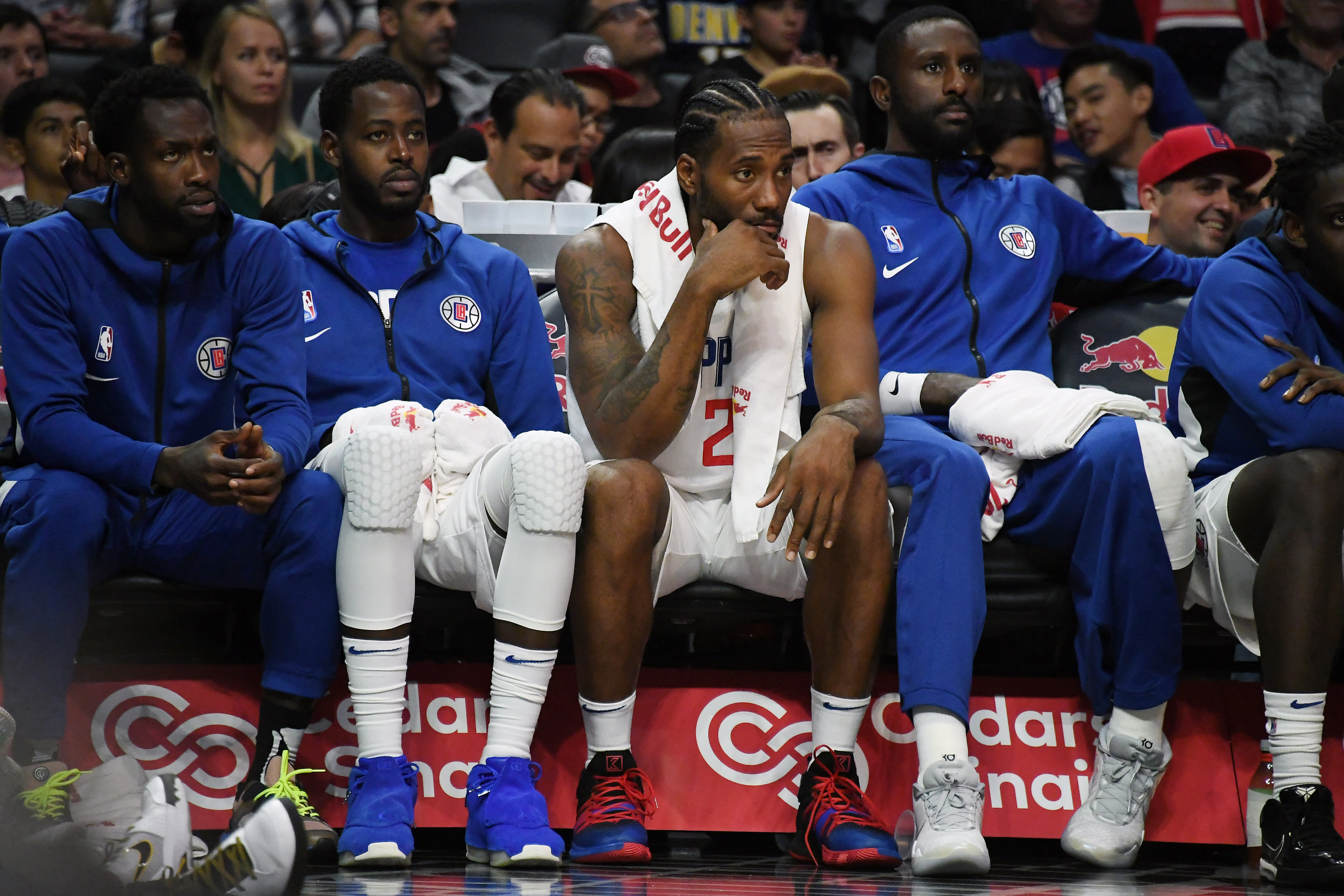 Kawhi Leonard Bench Clippers Preseason 2019