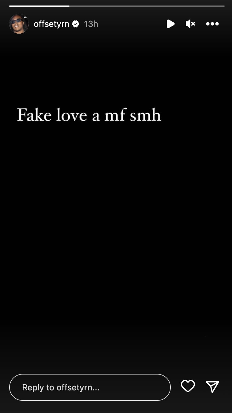 Offset fake love message on Instagram