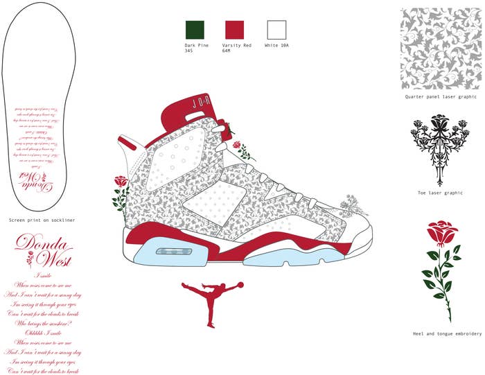 The original CAD rendering of the &#x27;Donda&#x27; Air Jordan 6 exclusive made for Kanye West by Jason Mayden