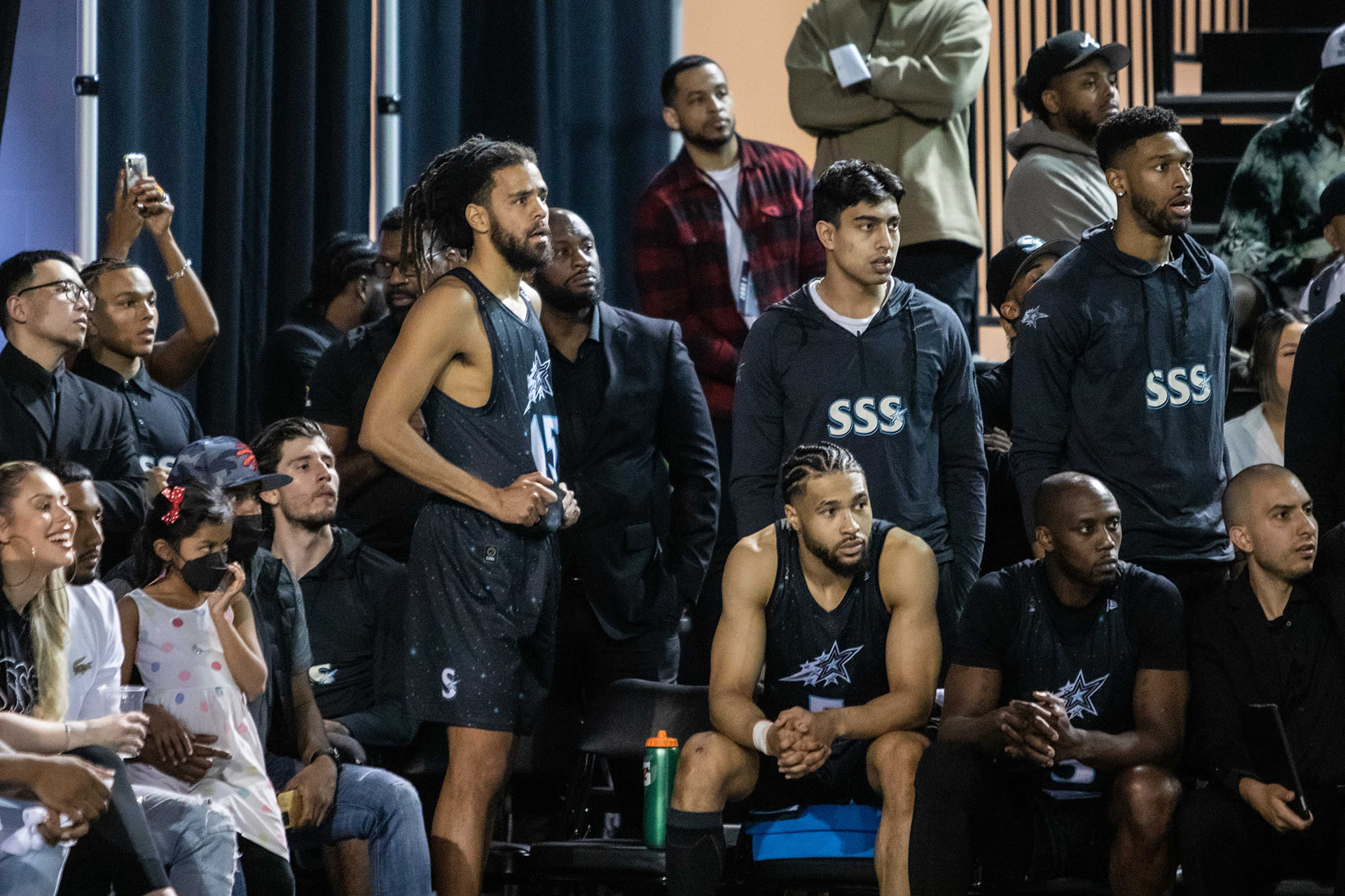 J. Cole with the Scarborough Shooting Stars at their home opener