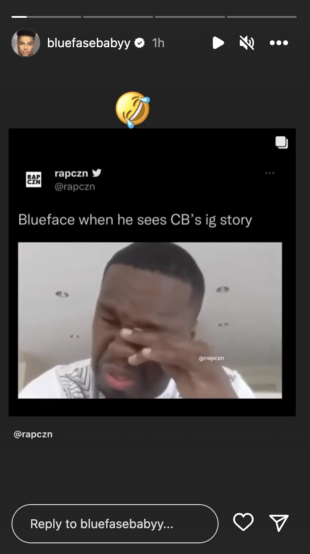 Screenshot of Blueface Instagram Story
