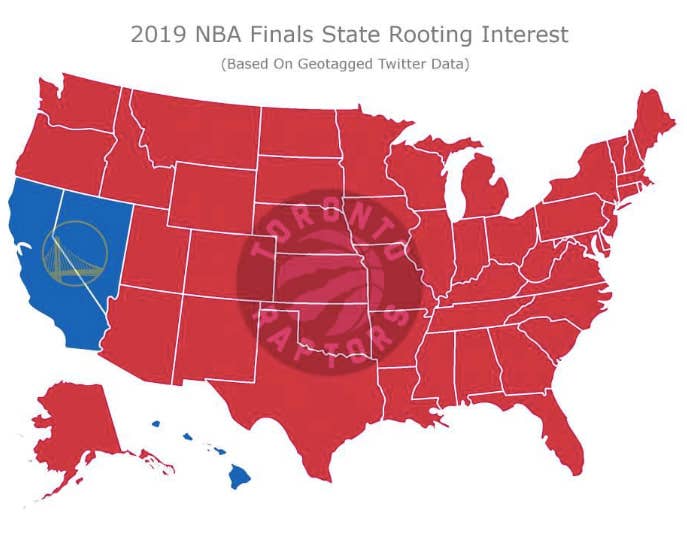 Betonline NBA Finals Fan Favorite Map