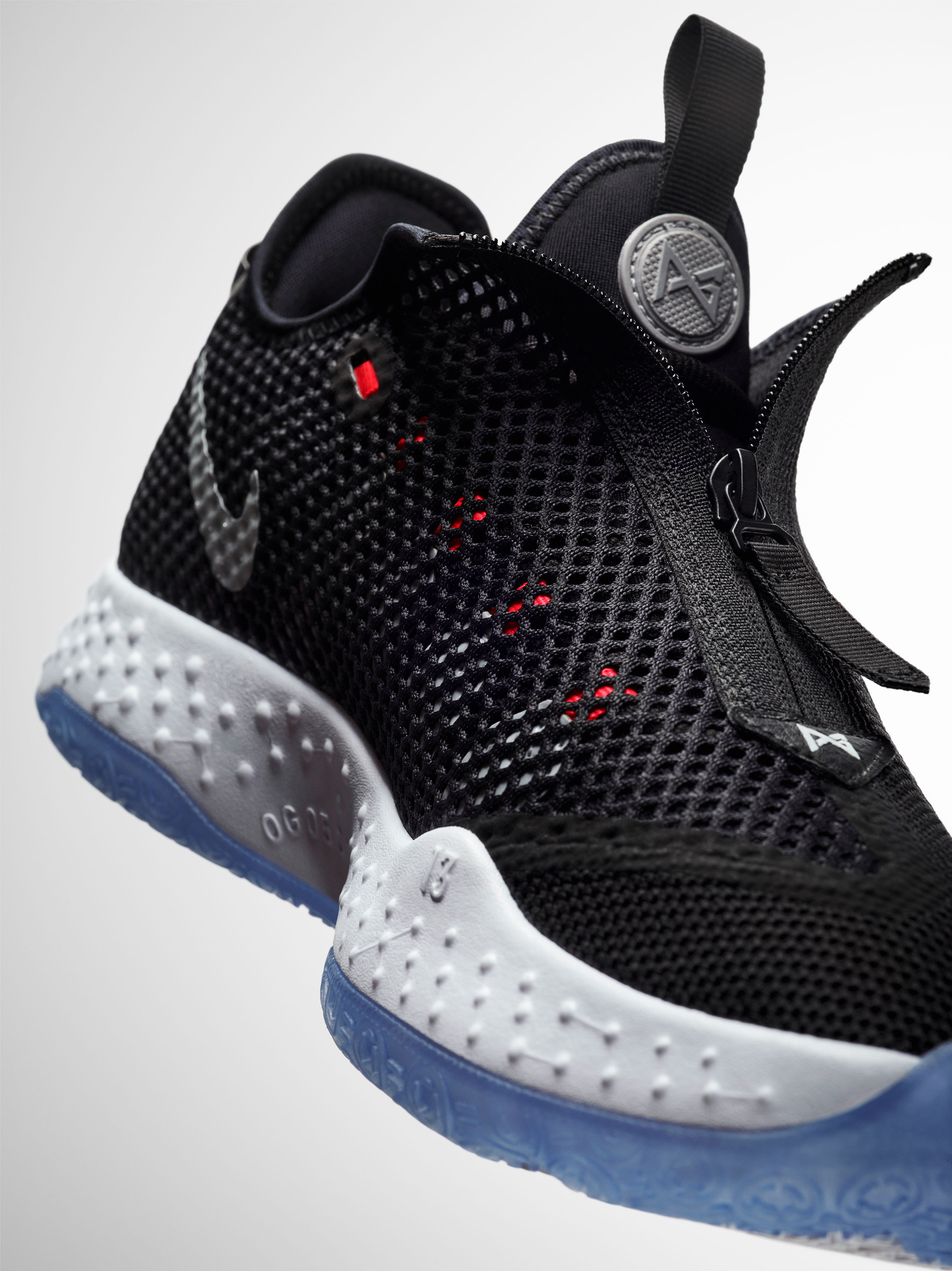 Nike PG 4 Black White Release Date CD5082-001 Medial Unzipped
