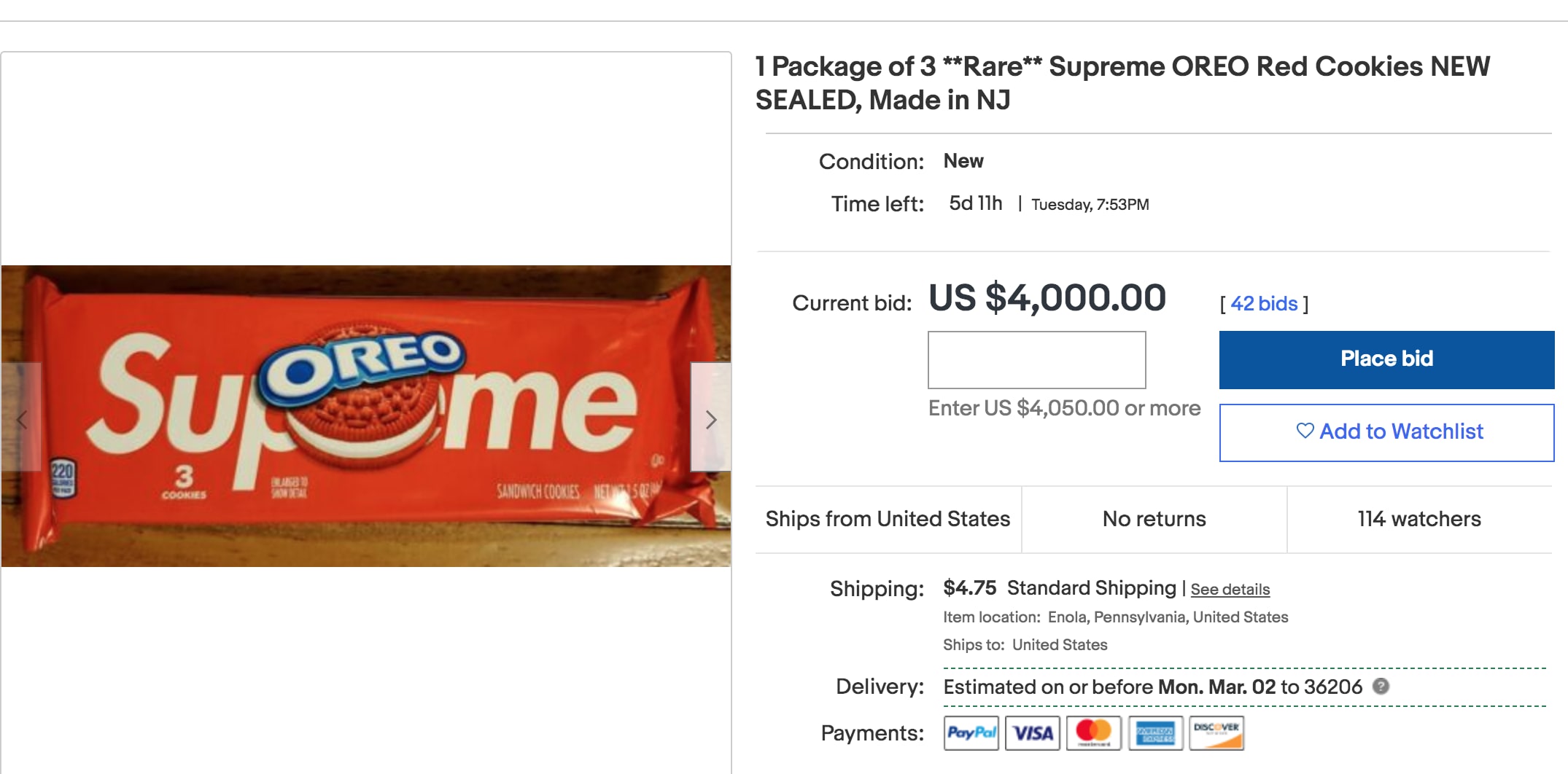 Supreme Oreos Are Now Selling For Over $91,000 On