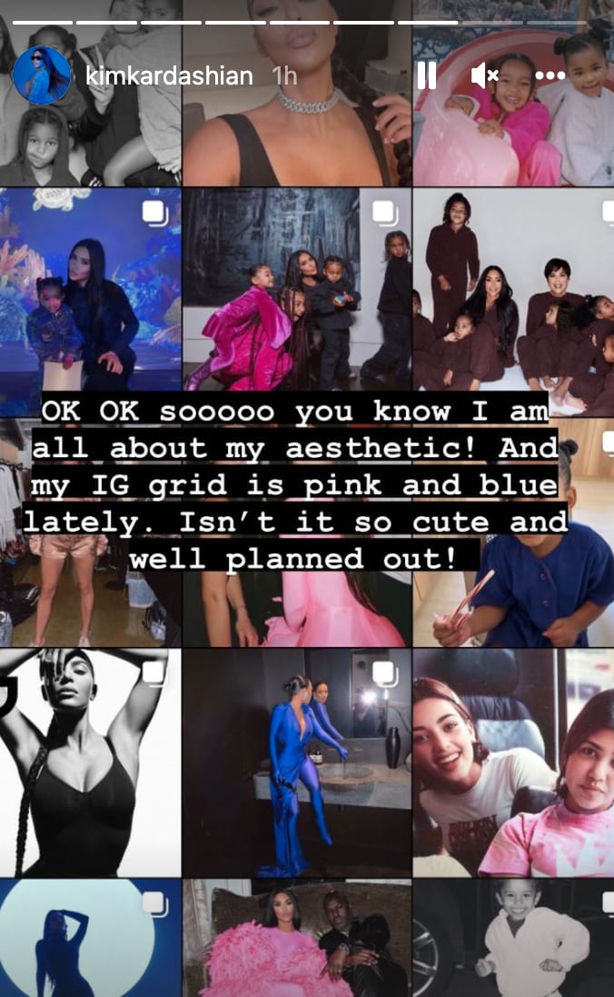 screenshot of Kim Kardashian Instagram Story