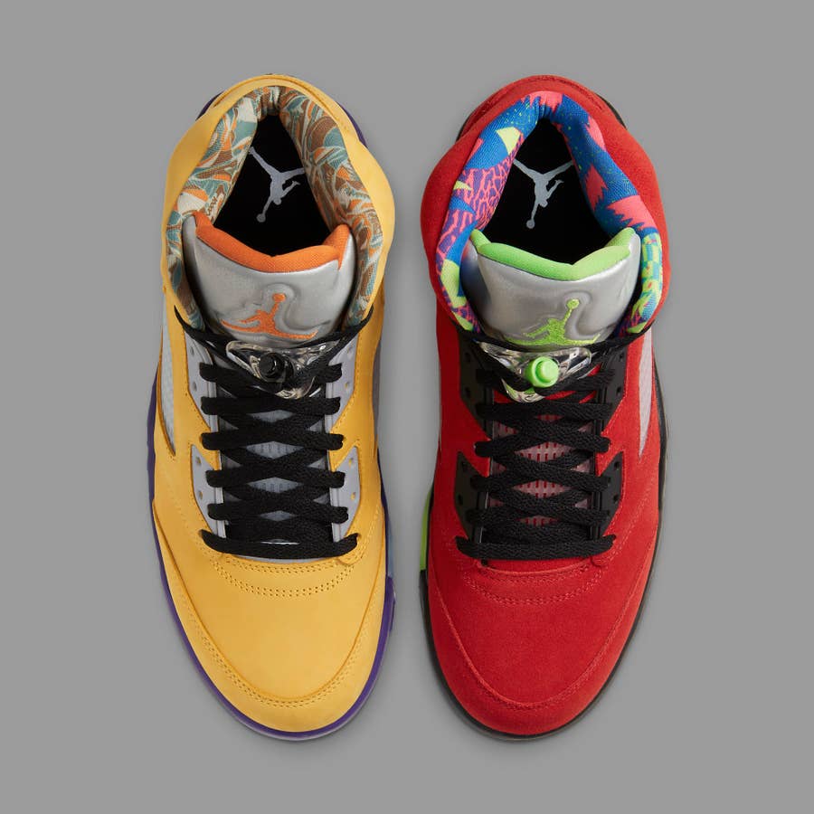 Blue and 2024 yellow 5s jordans