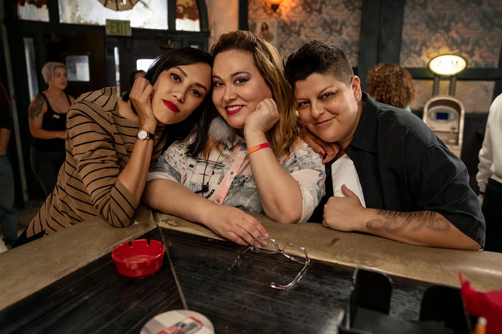 Mishel Prada, Tanya Saracho, and Ser Anzoategui on the set of &#x27;Vida&#x27;