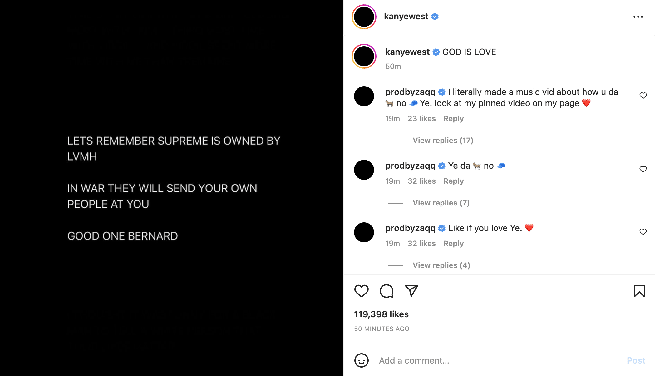 kanye west responds emory ig post