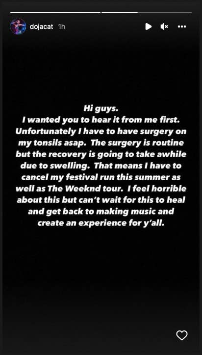 Doja Cat Pulls Out of the Weeknd Tour After Undergoing Tonsil Surgery