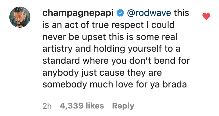 drake on complex&#x27;s instagram comments