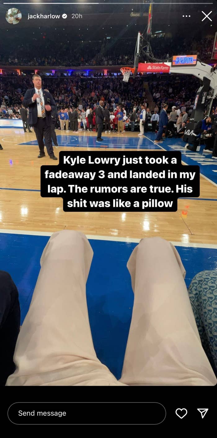 Jack Harlow&#x27;s post about Kyle Lowry landing in his lap