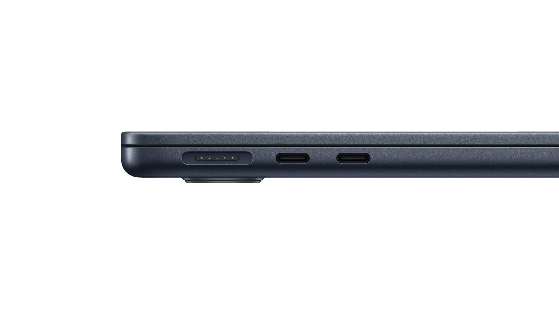 side view of macbook air m2 ports