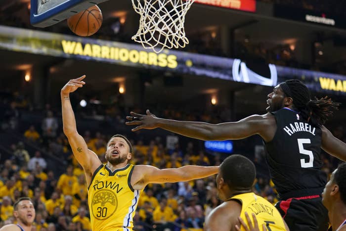 Steph Curry Montrezl Harrell Warriors Clippers Game 2 2019 Playoffs
