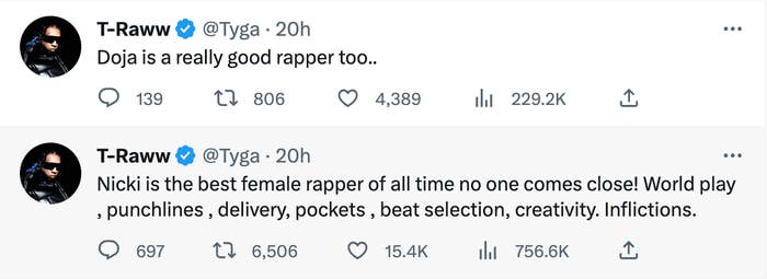 A tweet from Tyga shared on March 23