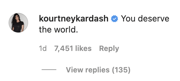 Kourtney Kardashian comments on Travis Barker&#x27;s Instagram post.