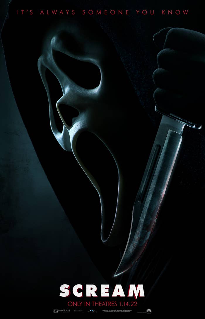 A poster for the upcoming 'Scream' sequel is shown.
