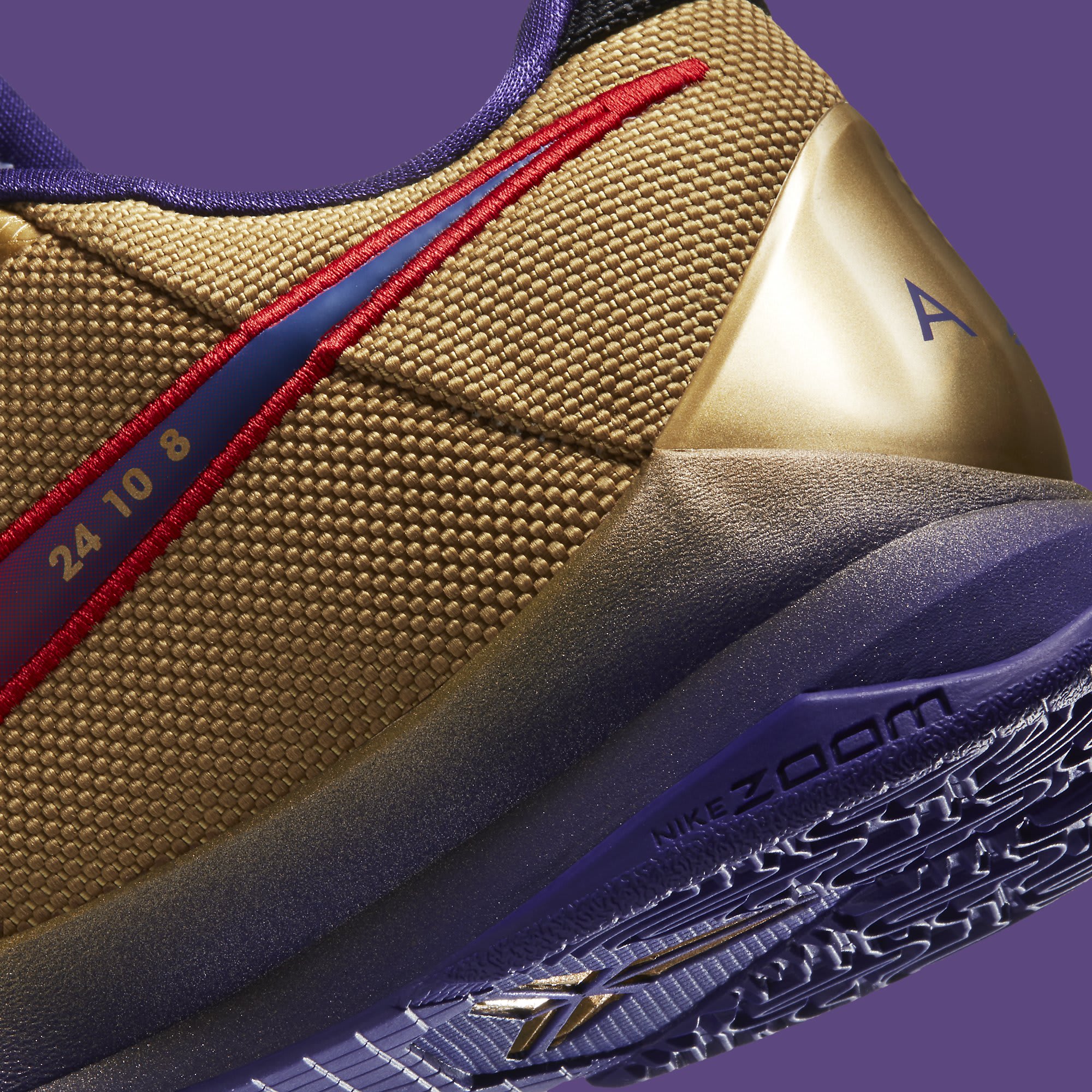 Undefeated x Nike Kobe 5 Gold Hall of Fame Release date DA6809-700 Heel Detail