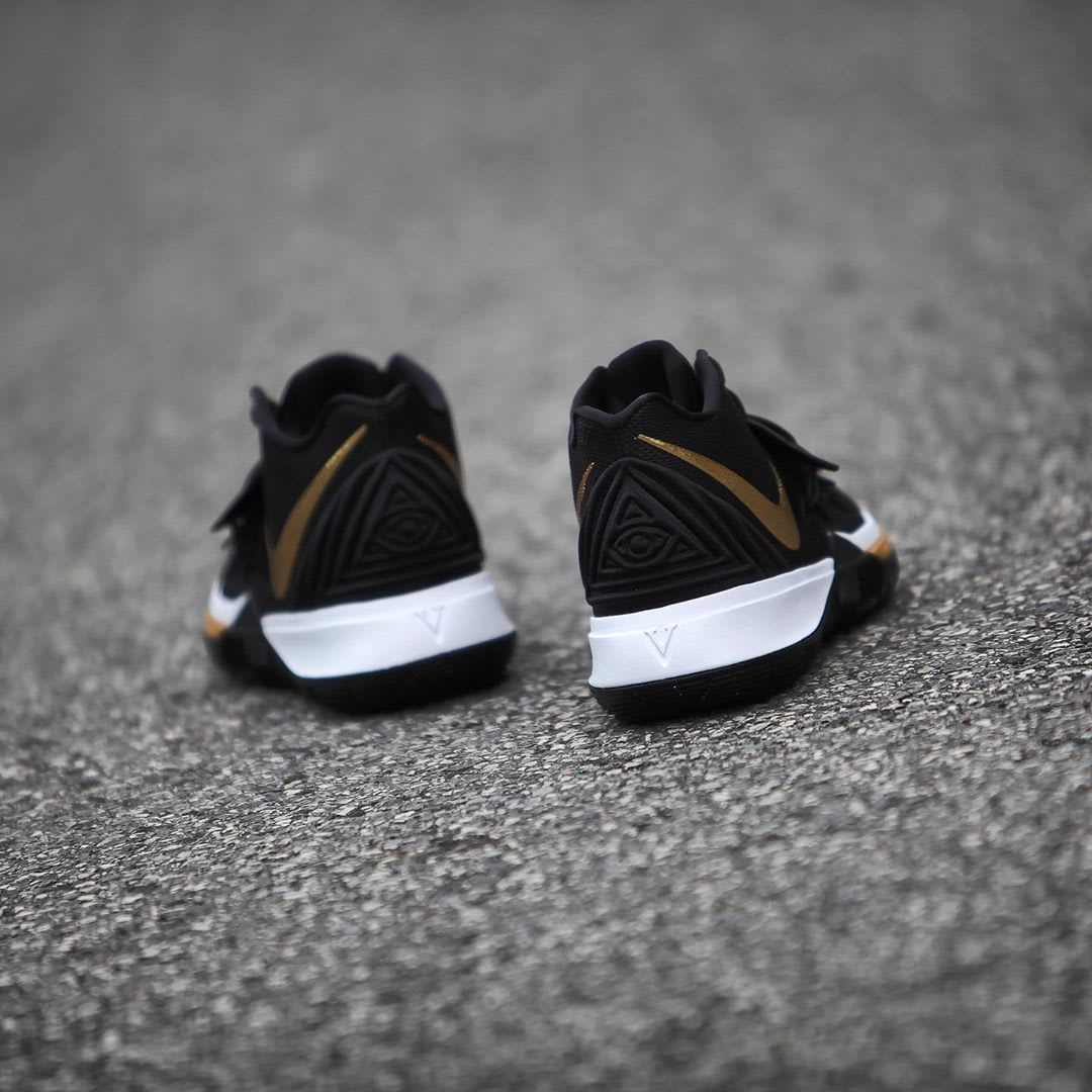 Nike Kyrie 5 Black Metallic Gold White Release Date AO2918-007 Heel