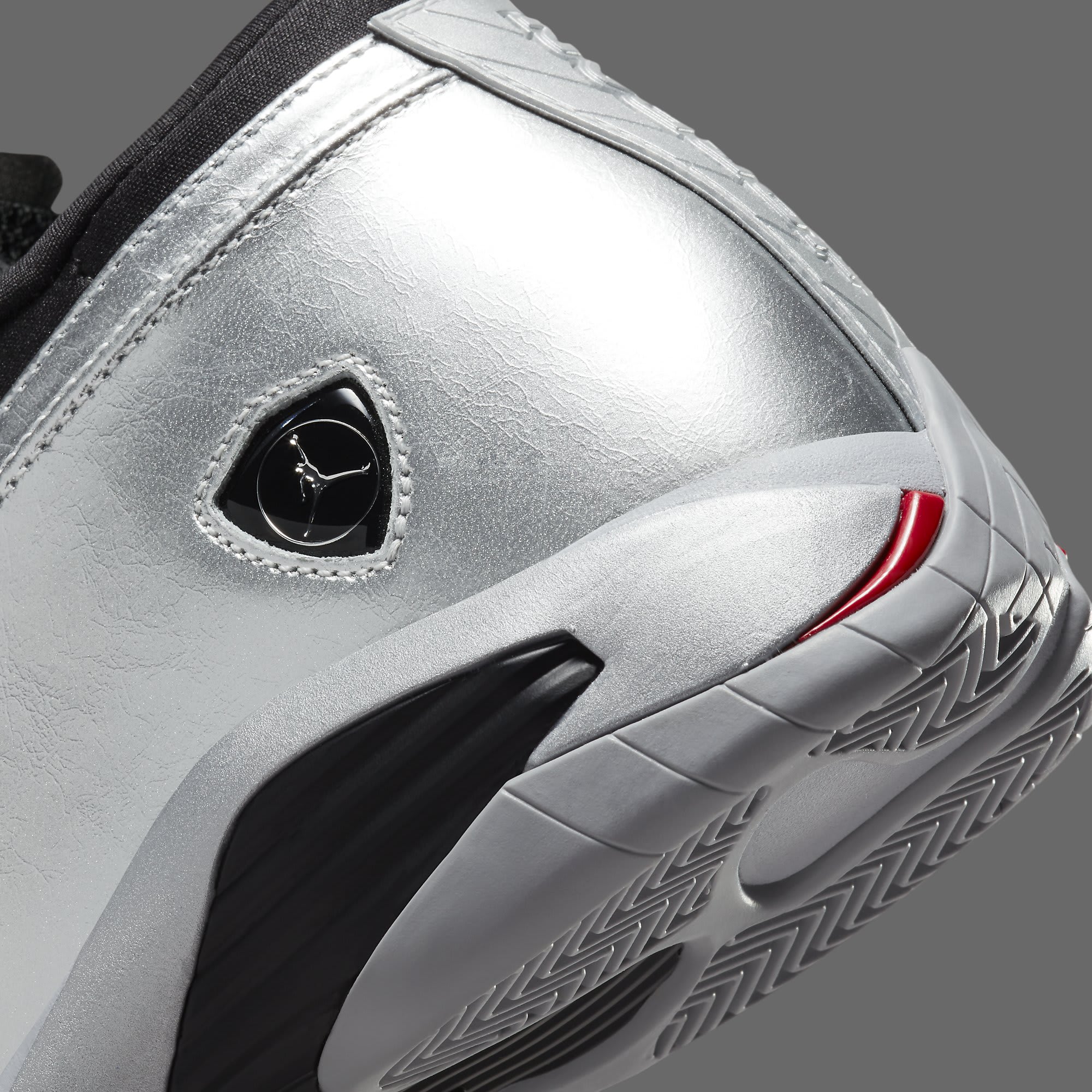 Air Jordan 14 Low Women&#x27;s &#x27;Metallic Silver&#x27; DH4121 060 Heel