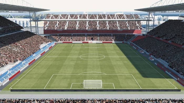 The soccer field at BMO Field facing North to South