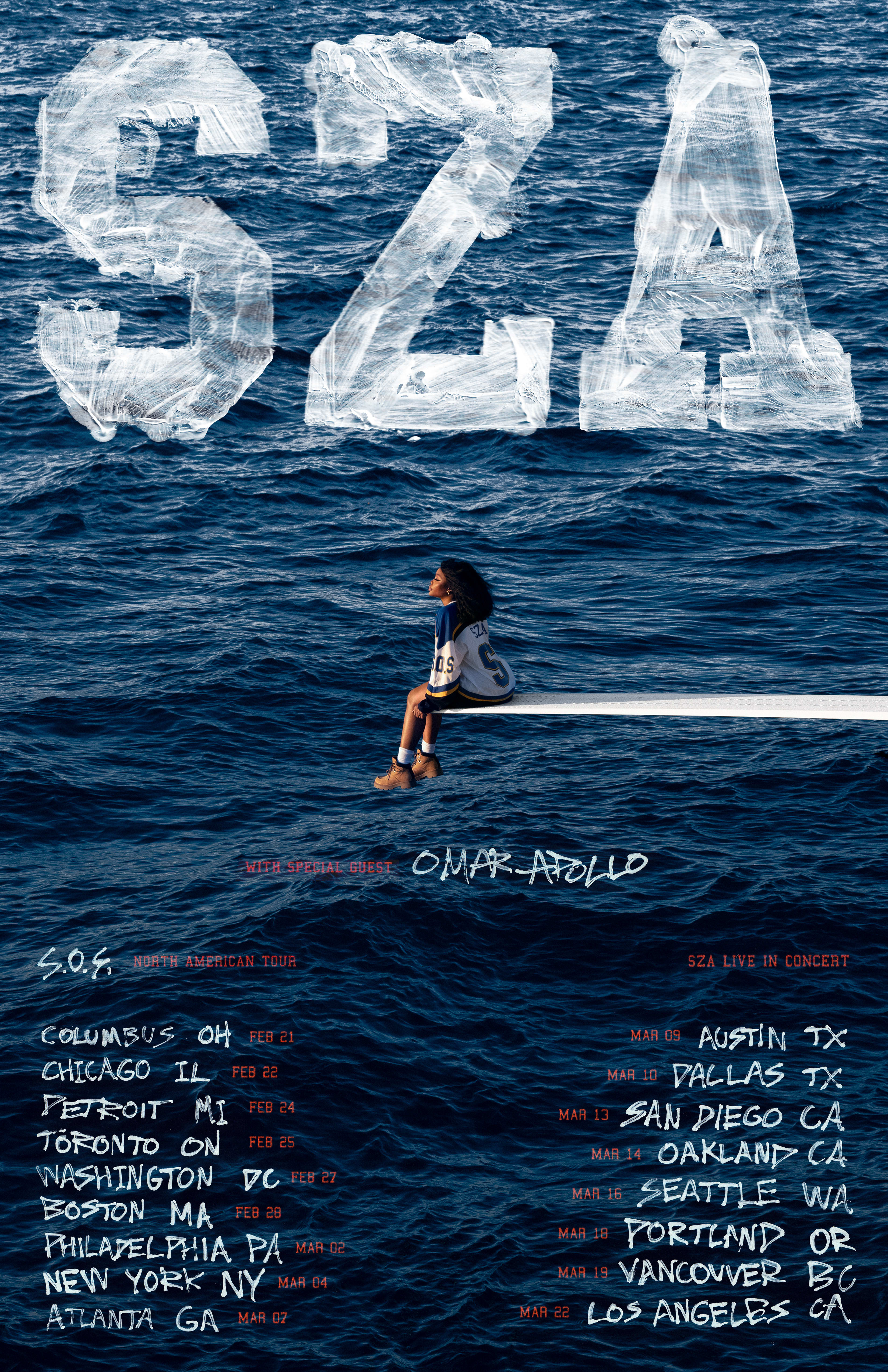 SZA flyer for new tour is pictured