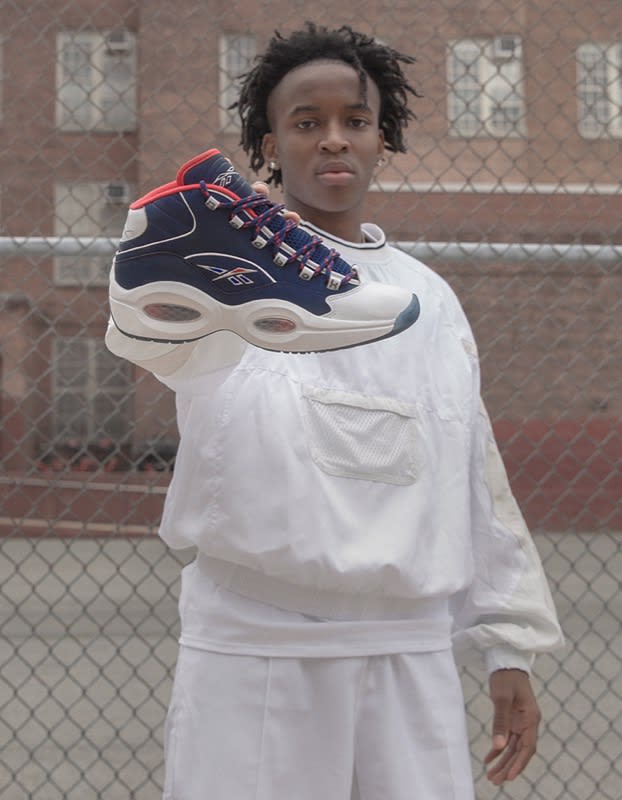 Reebok Question in blue, red, and white