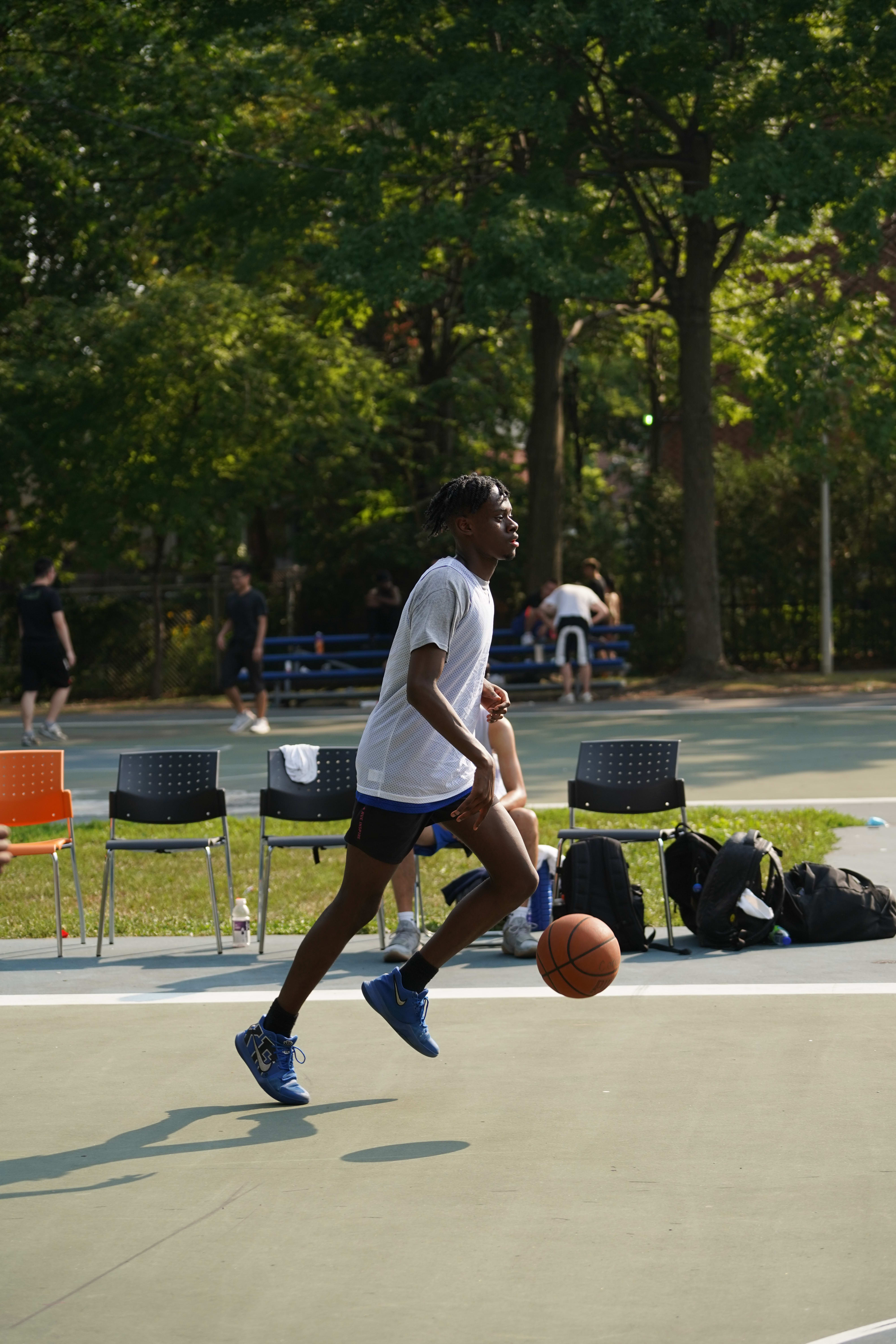 Basketball player dribbling