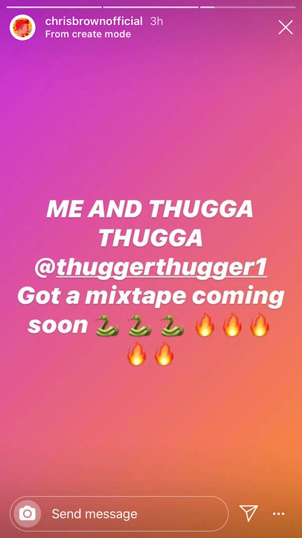 Chris Brown teases Young Thug mixtape.