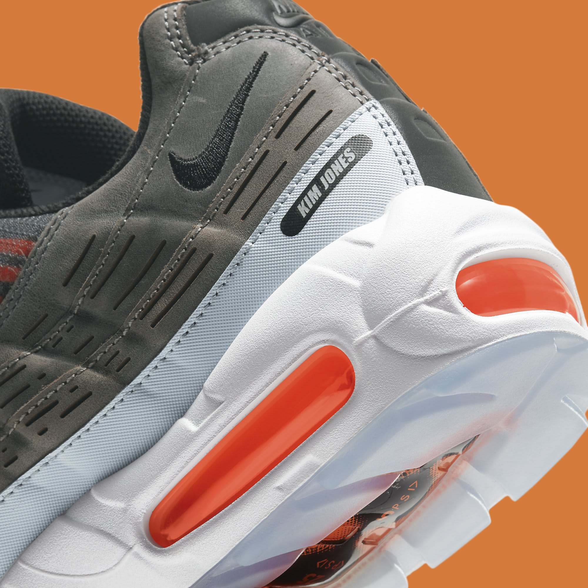 Kim Jones x Nike Air Max 95 Orange Release Date DD1871-001 Heel Detail