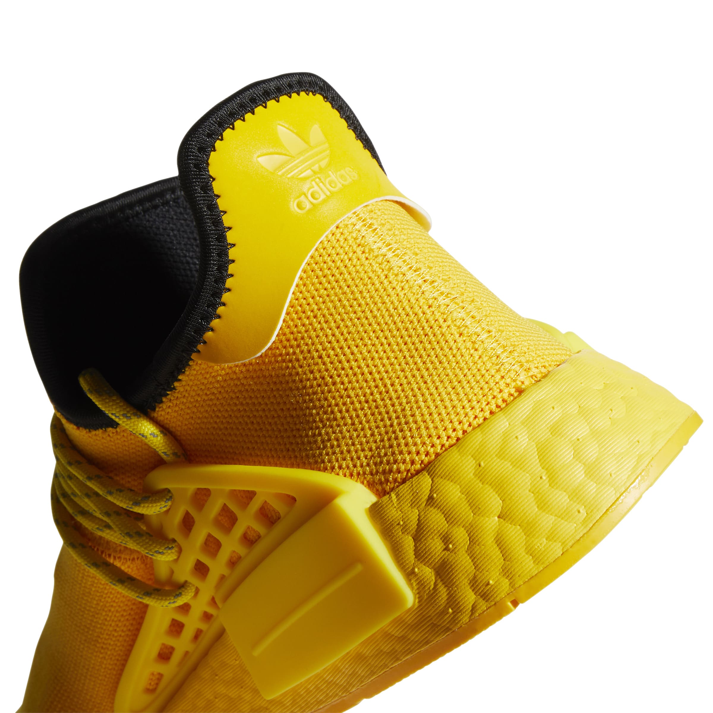 Pharrell x Adidas NMD Hu &#x27;Yellow&#x27; GY0091 Heel